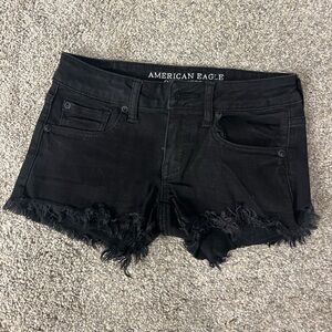 Black AE denim shorts